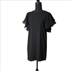 Love Riche Black Dress with Sheer Accents, Size Small